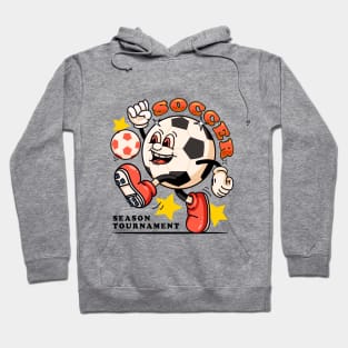 Soccer, retro soccer mascot character Hoodie